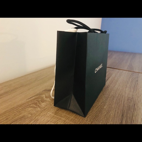 Sold! Chanel Black Paper Shopping Gift Bag +Ribbon - Picture 5 of 6